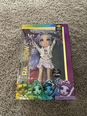 Rainbow High Cheer Violet Willow Purple Fashion Doll with Pom Poms Cheerleader